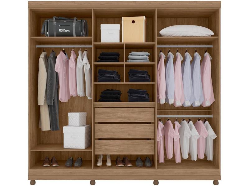 Guarda-Roupa Casal Gênova 6 PT Carvalho - Lanza - Guarda-Roupa